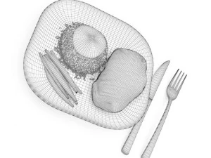 steak with couscous 3D Model