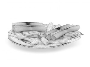 sandwiches on plate Model 3D