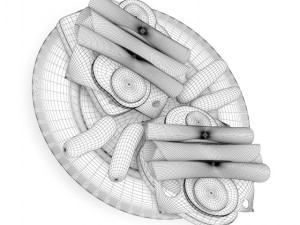 sandwiches on plate Model 3D