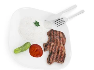 스테이크와 밥 3D 모델