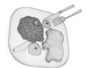 스테이크와 밥 3D 모델