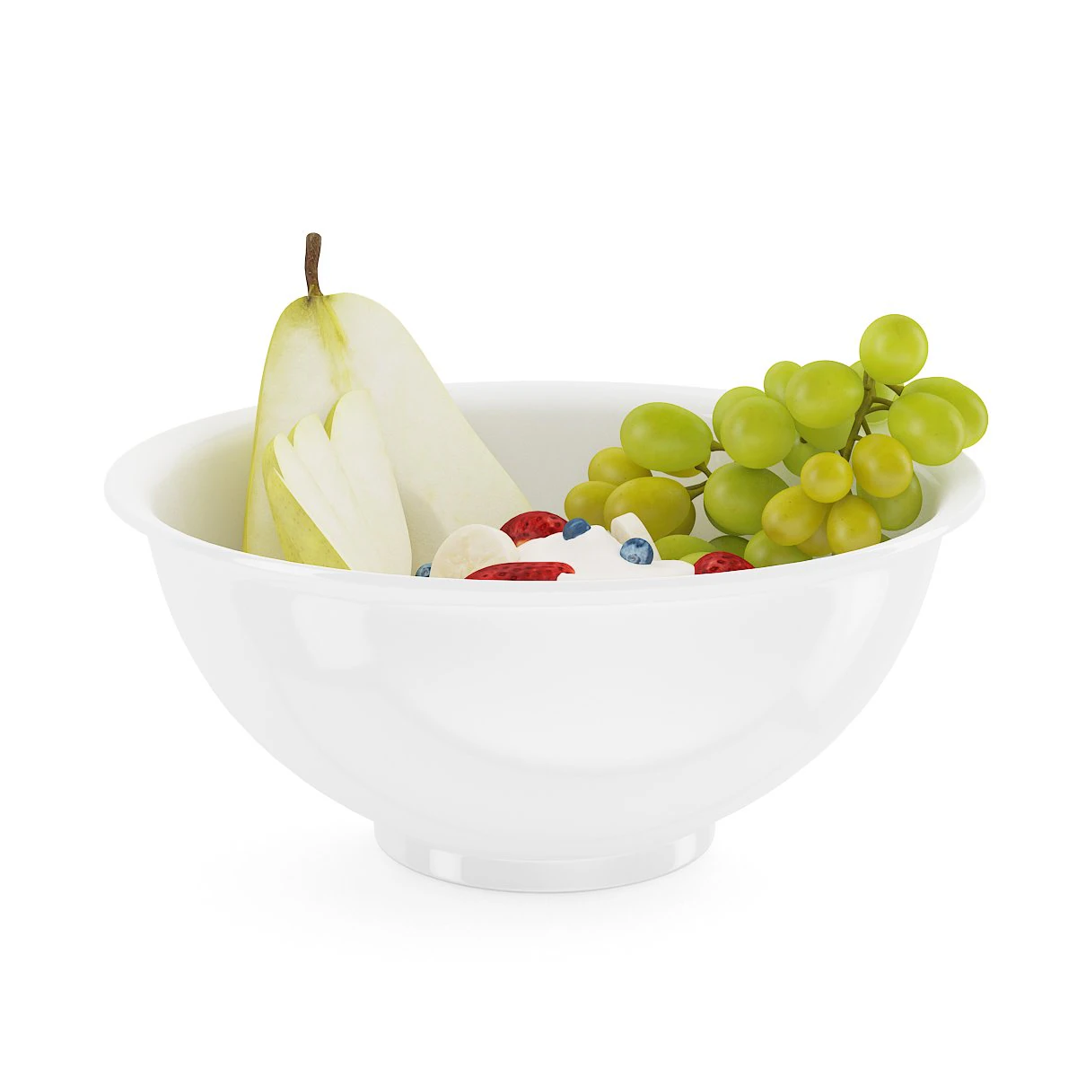fruits with yoghurt 3D Model .c4d .max .obj .3ds .fbx .stl .blend 