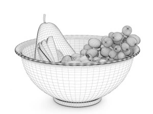 fruits with yoghurt 3D Model