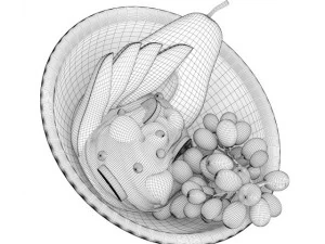 fruits with yoghurt 3D Model
