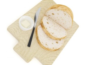 bread on cutting board 3D-Modell