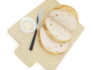 bread on cutting board 3D Model