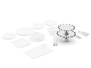 सफ़ेद टेबलवेयर 3D मॉडल