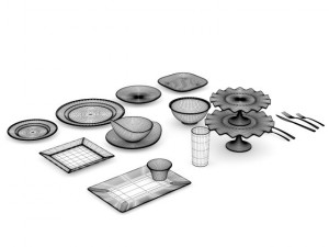 white tableware Modelo 3D