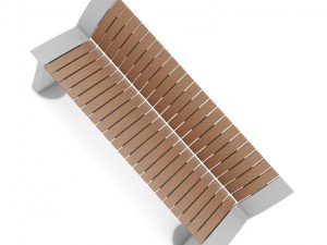 wooden bench 3 Model 3D
