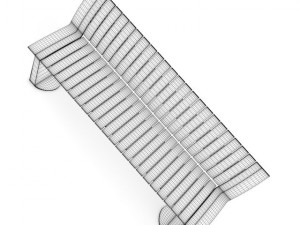 wooden bench 3 Model 3D