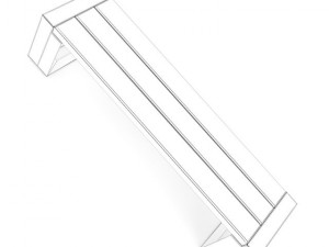 wooden bench 4 3D Model