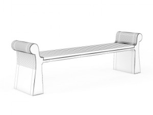 wooden bench 7 Modello 3D