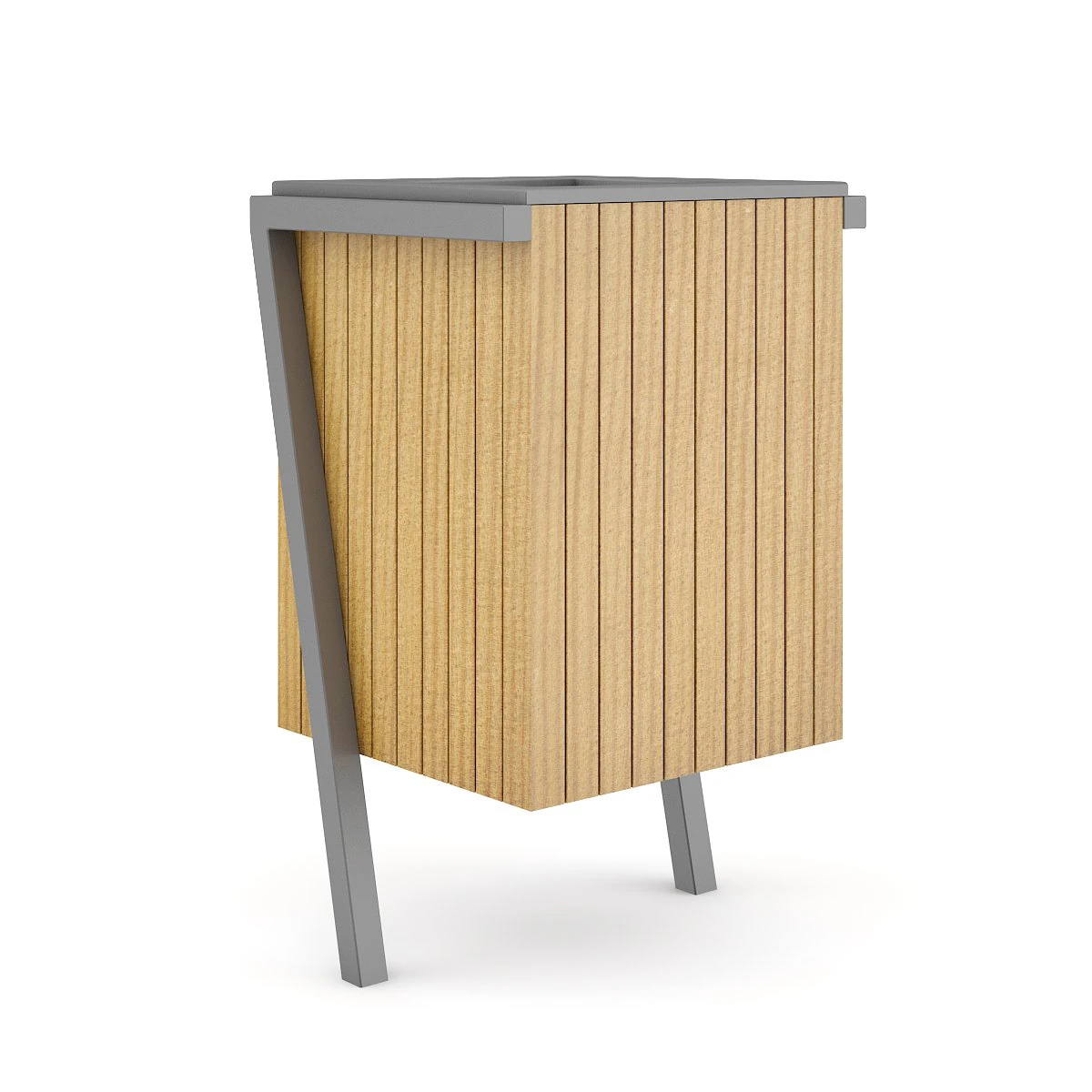 wooden recycle bin 3D Model .c4d .max .obj .3ds .fbx .stl .blend