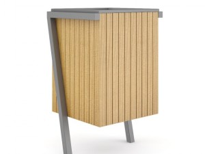 wooden recycle bin 3D Model