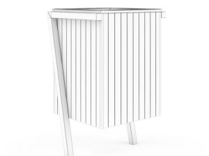 wooden recycle bin 3D Model