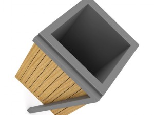 wooden recycle bin 3D Model