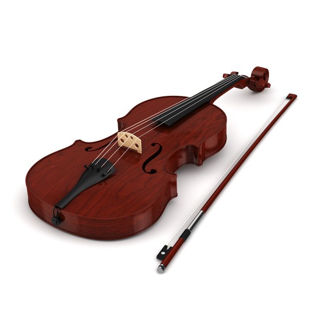 violin 3D Модель .c4d .max .obj .3ds .fbx .stl .blend 