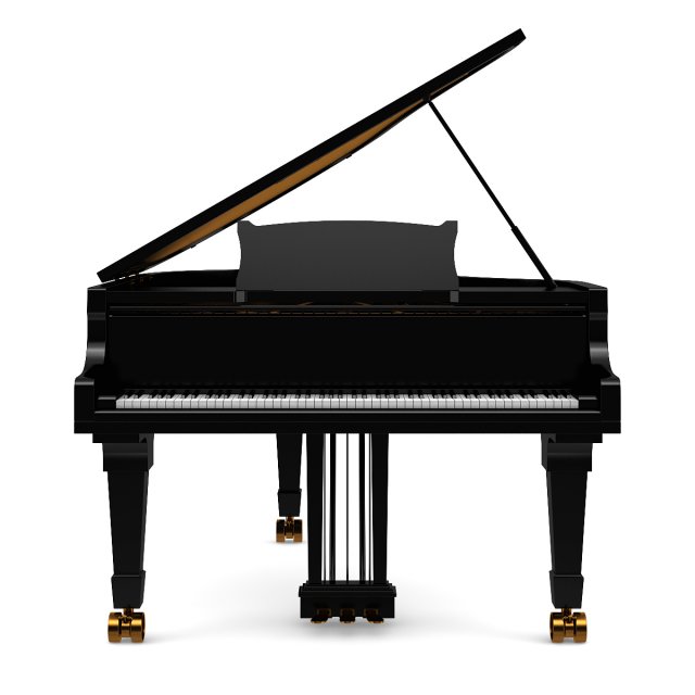 grand piano 3D 模型 .c4d .max .obj .3ds .fbx .stl .blend 