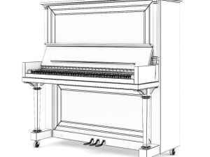 upright piano Modelo 3D