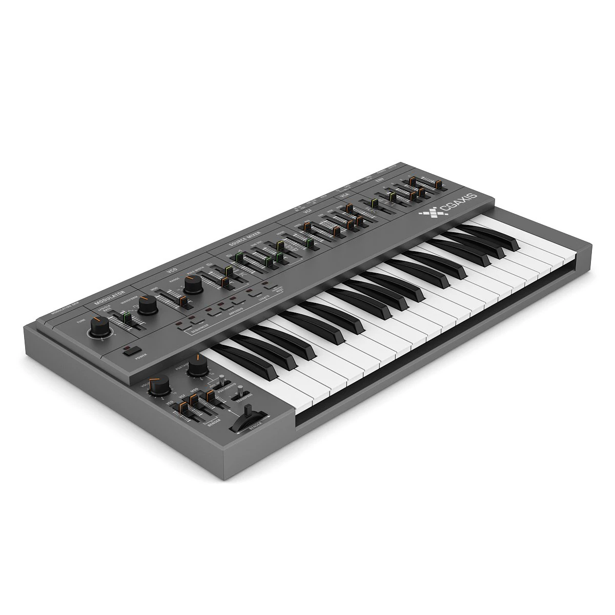 syntezator klawiszowy Model 3D .c4d .max .obj .3ds .fbx .stl .blend 