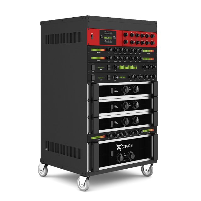 audio rack 1 3D Model .c4d .max .obj .3ds .fbx .stl .blend 