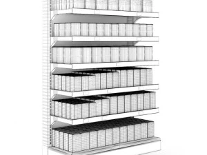 supermarket shelf 01 3D Model