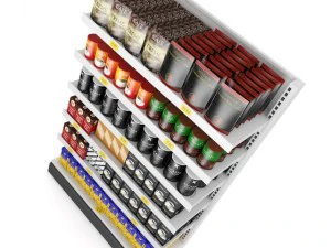 supermarket shelf 01 3D Model
