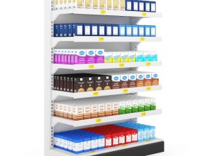 supermarket shelf 02 3D Модель