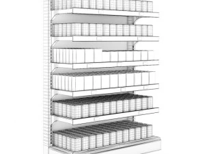 supermarket shelf 02 3D Model