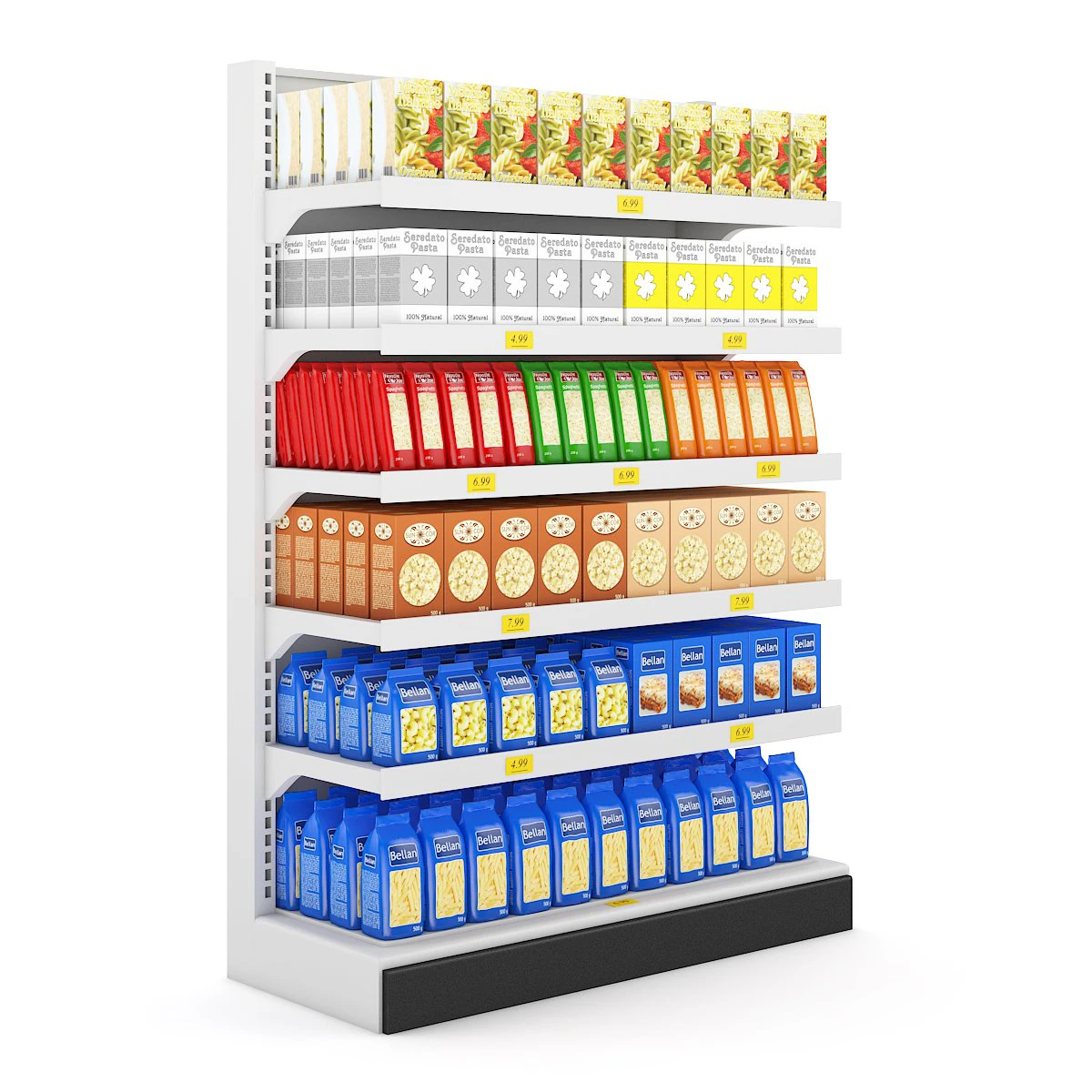 supermarket shelf  03 3D Model .c4d .max .obj .3ds .fbx .stl .blend 