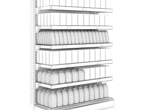 supermarket shelf  03 Modello 3D