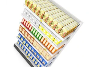 supermarket shelf  03 3D Model