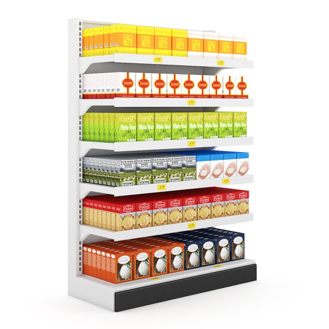 supermarket shelf  04 3D Model .c4d .max .obj .3ds .fbx .stl .blend 