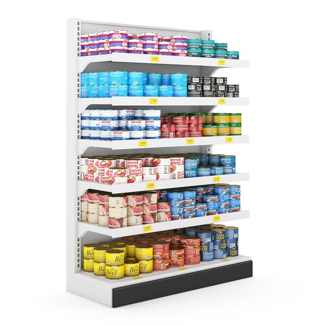 supermarket shelf 05 3D Model .c4d .max .obj .3ds .fbx .stl .blend 