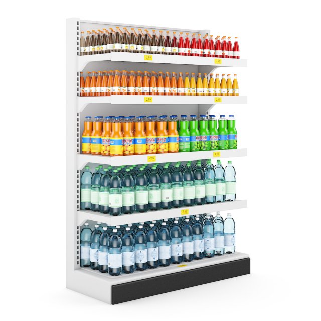 supermarket shelf 06 3D Модель .c4d .max .obj .3ds .fbx .stl .blend 
