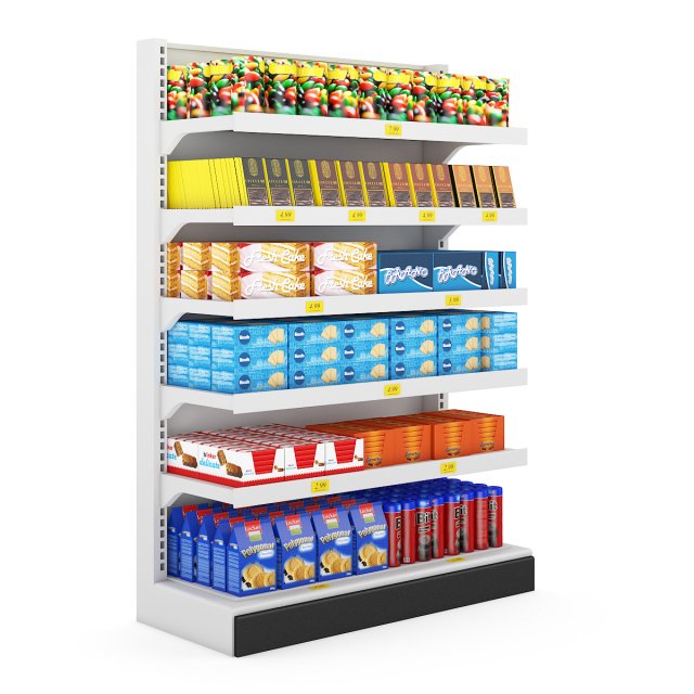 supermarket shelf  08 3D Model .c4d .max .obj .3ds .fbx .stl .blend 