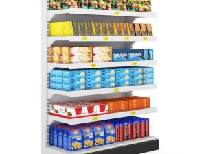 supermarket shelf  08 3D Model