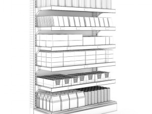 supermarket shelf  08 3D Model