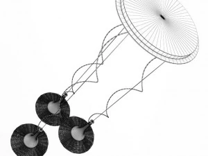 lampada da soffitto in vimini Modello 3D