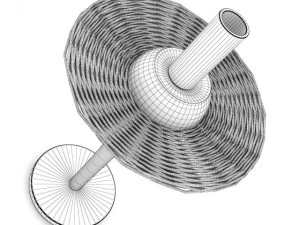 wicker table lamp 3D Model