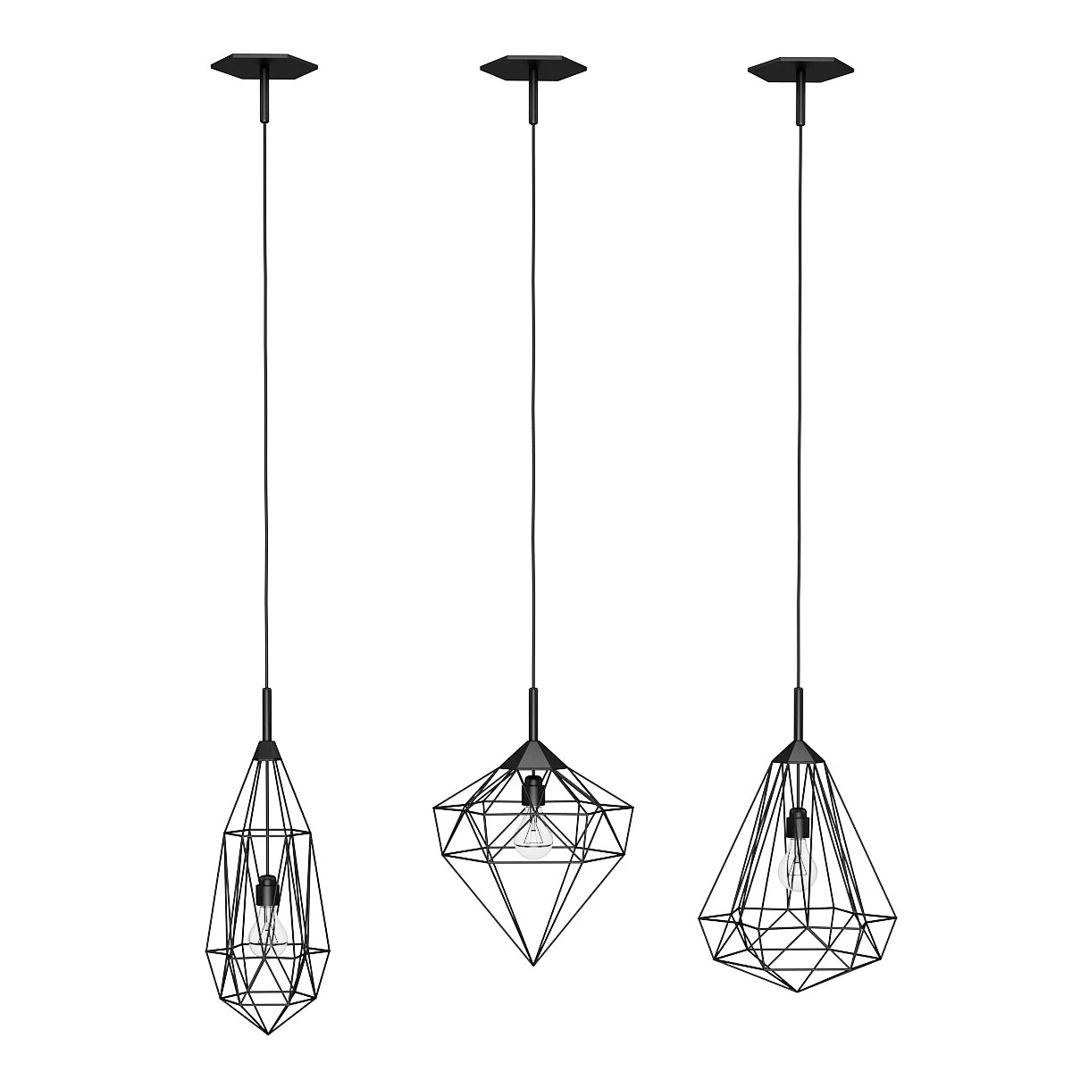 ceiling lamps set 2 3D Model .c4d .max .obj .3ds .fbx .stl .blend 