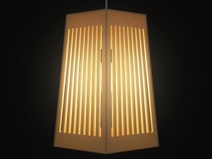 wooden ceiling lamp 3D-Modell