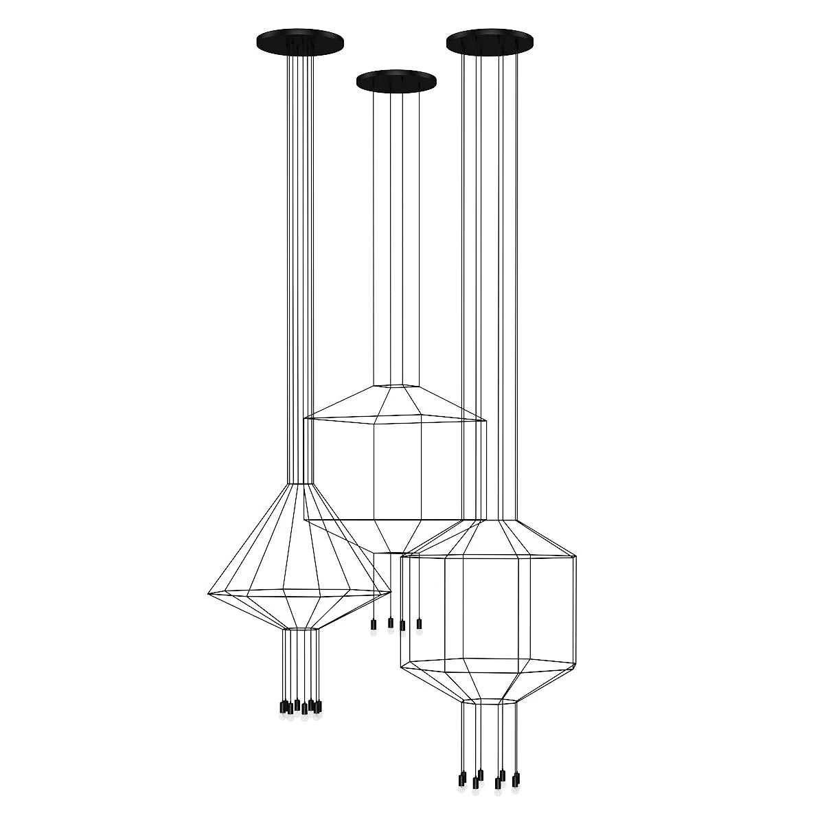 천장 램프 세트 4 3D 모델 .c4d .max .obj .3ds .fbx .stl .blend 