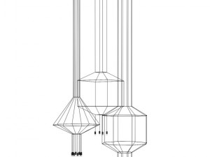 ceiling lamps set 4 Modello 3D