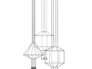 ceiling lamps set 4 3D 모델