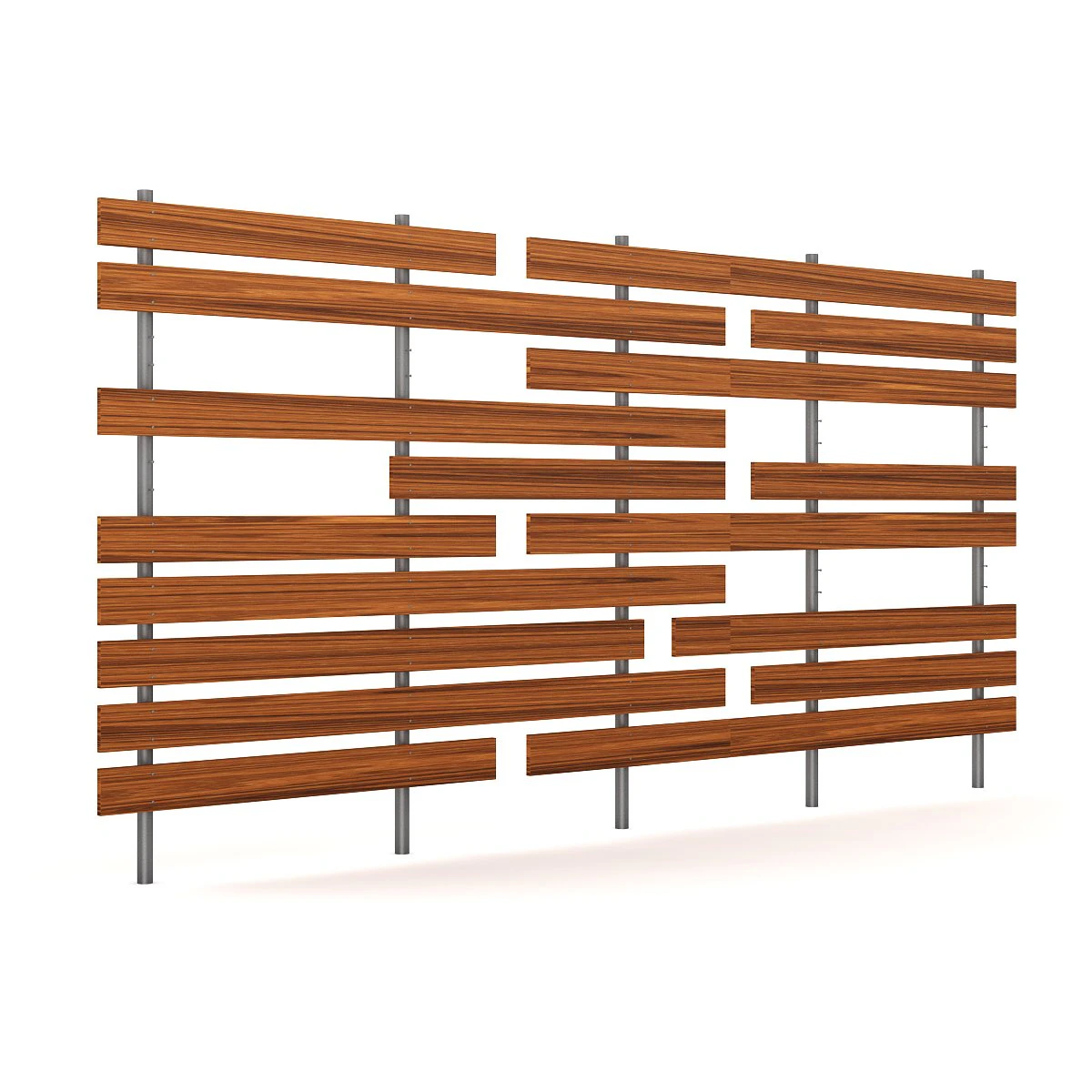 wooden fence 04 3D Model .c4d .max .obj .3ds .fbx .stl .blend 
