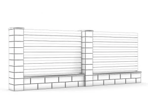concrete fence 01 3D Model