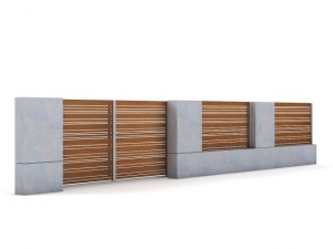concrete fence with gate 02 3D मॉडल