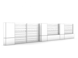 concrete fence with gate 02 3D मॉडल