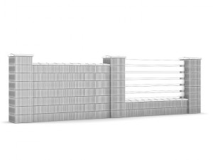 concrete fence 02 3D Modell